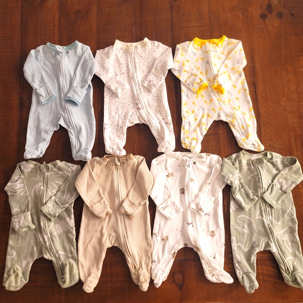 ⭐Newborn Caters Baby Boy Bundle Set of 7  2-Way Zip Cotton Sleep & Play Pajamas